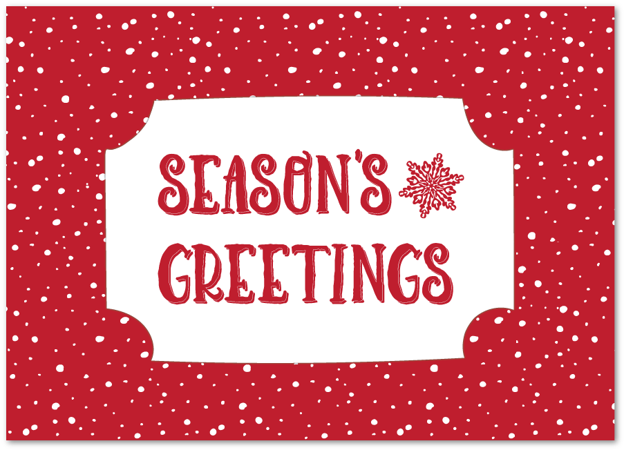 Seasons Greetings Snowflake Card PNG