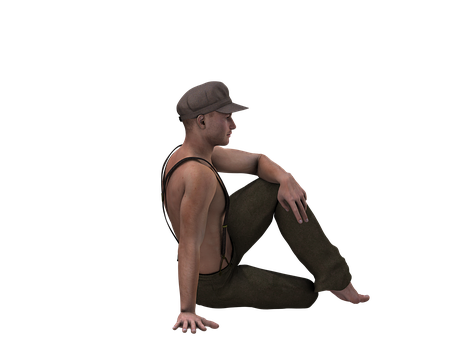 Seated Manin Capand Tank Top PNG