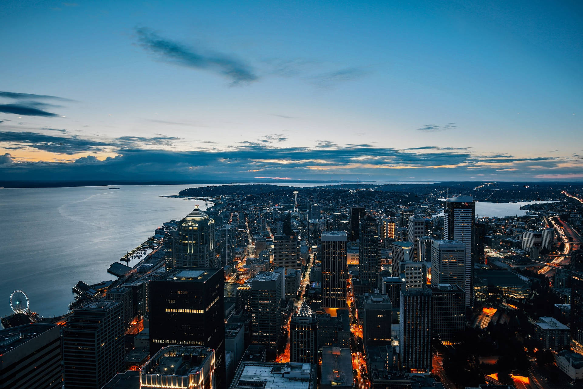 Seattle Aerial City View Wallpaper
