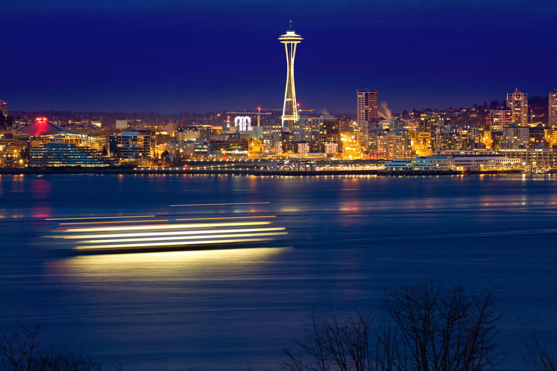 "gorgeous Night Scene Of Seattle Lights" Wallpaper