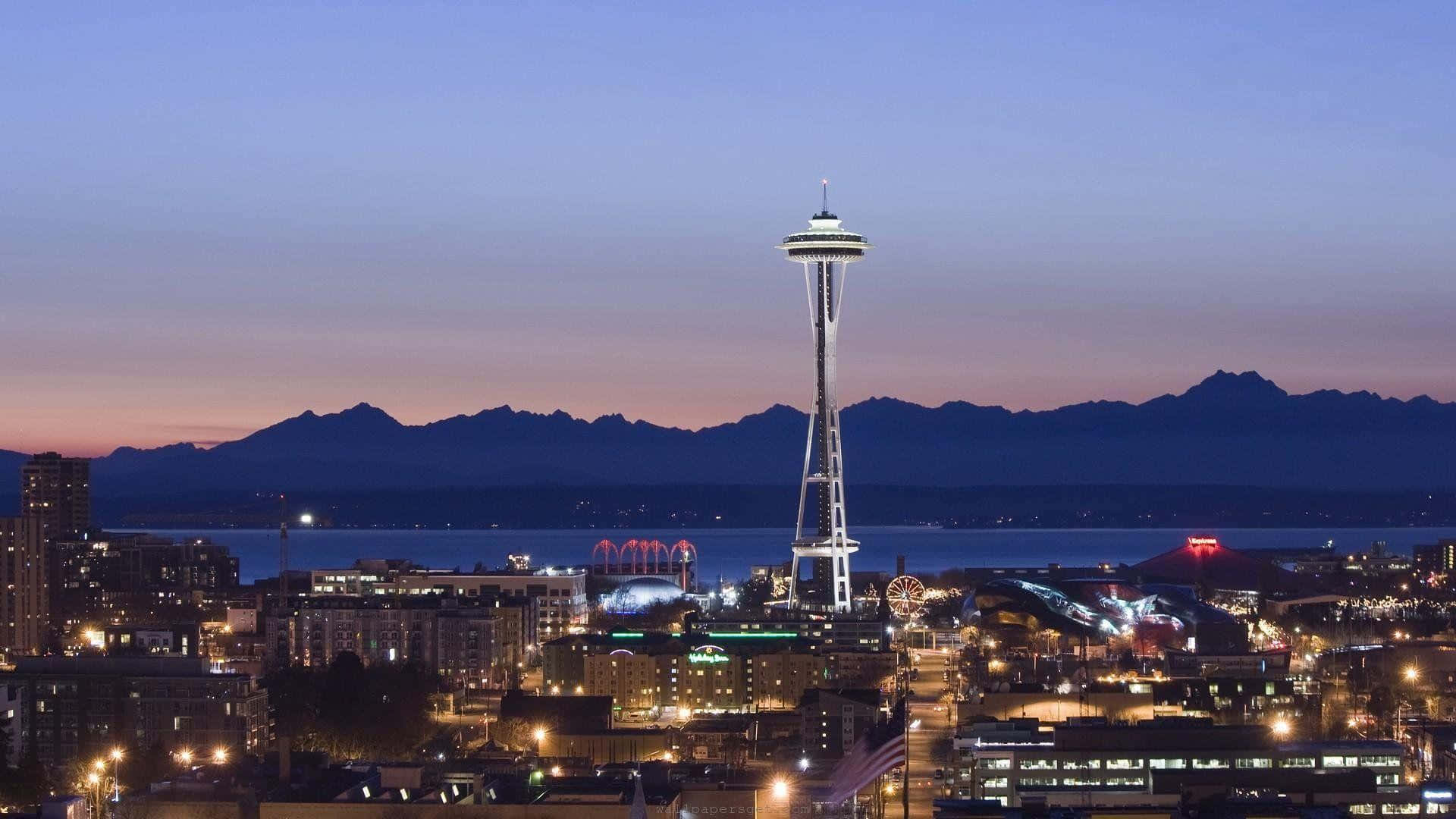 The Space Needle And Seattle At Night Wallpaper