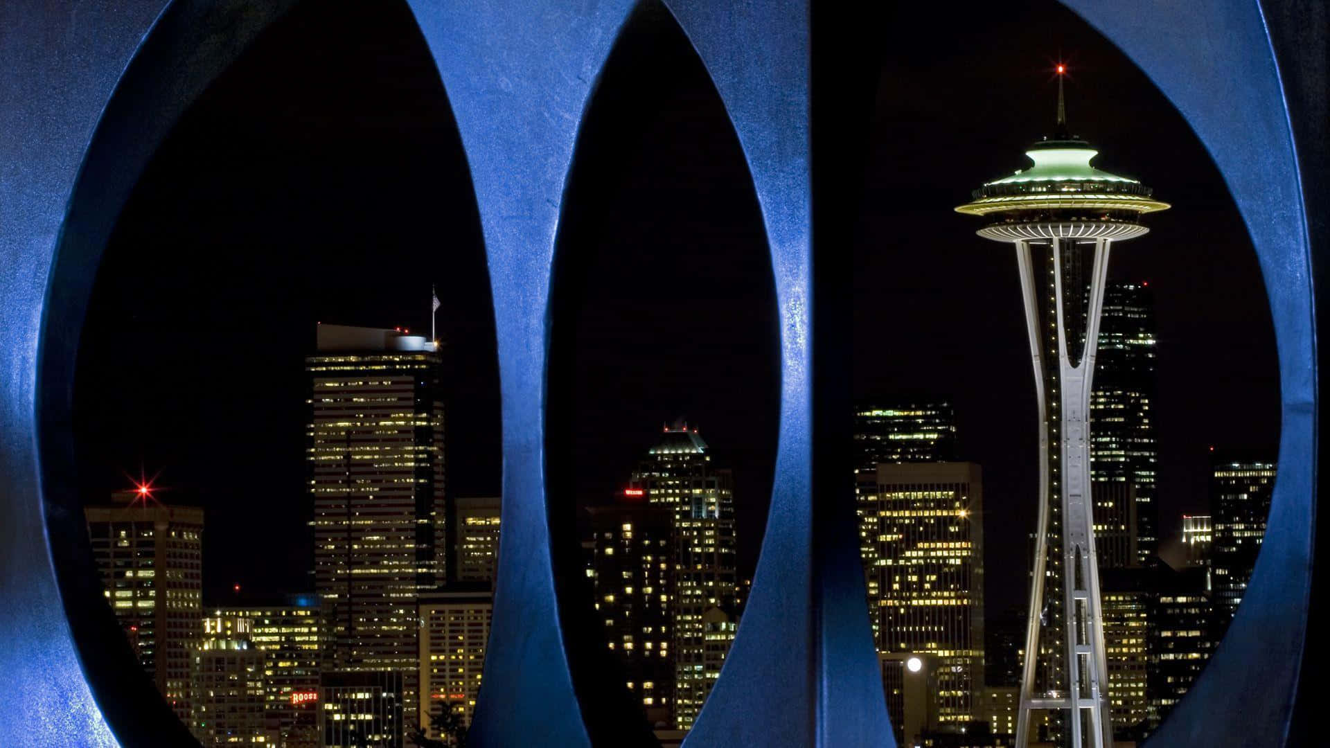 Agodella Space Needle Di Seattle Di Notte. Sfondo