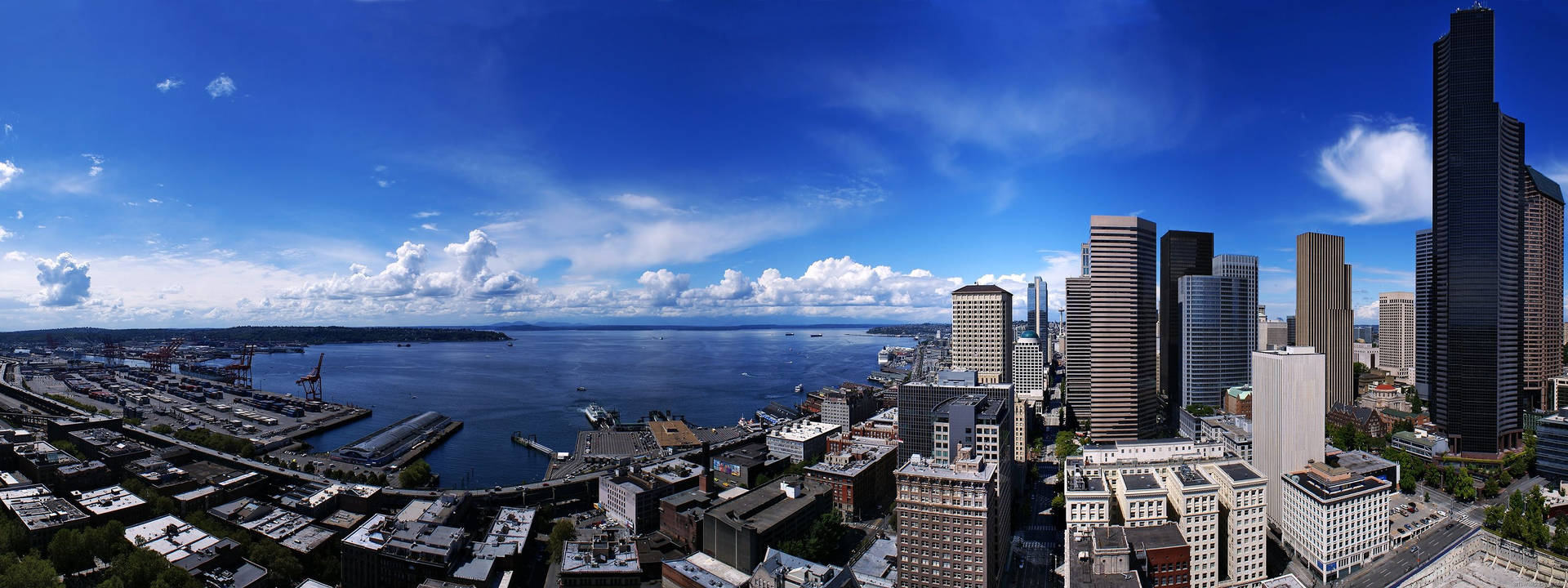 Seattle Cityscape From Building For Monitor Wallpaper