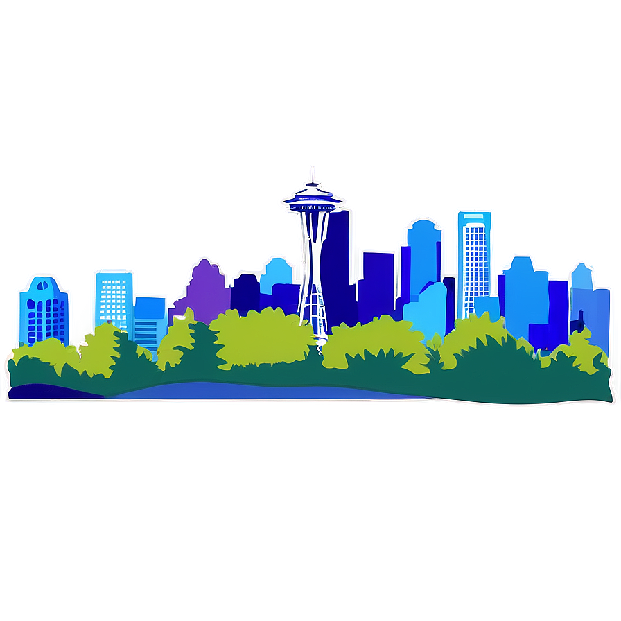Seattle Cityscape Outline Png 06252024 PNG