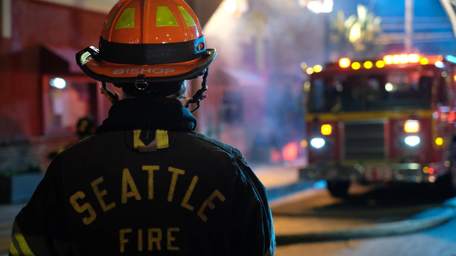 Caption: The Vibrant Seattle Fire Department Station 19 Wallpaper