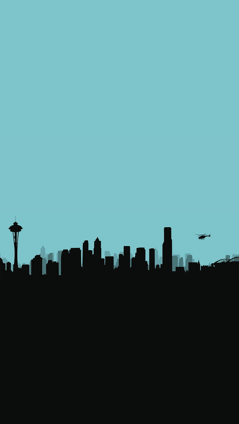 Seattle Iphone Skygge Af Byen Wallpaper