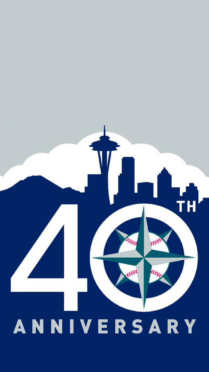 Seattle Mariners 40-års Jubilæum Logo Wallpaper