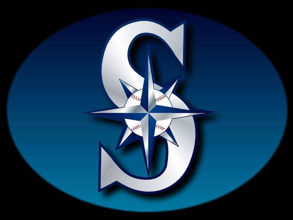 Seattlemariners Weißes Und Blaues Logo Wallpaper