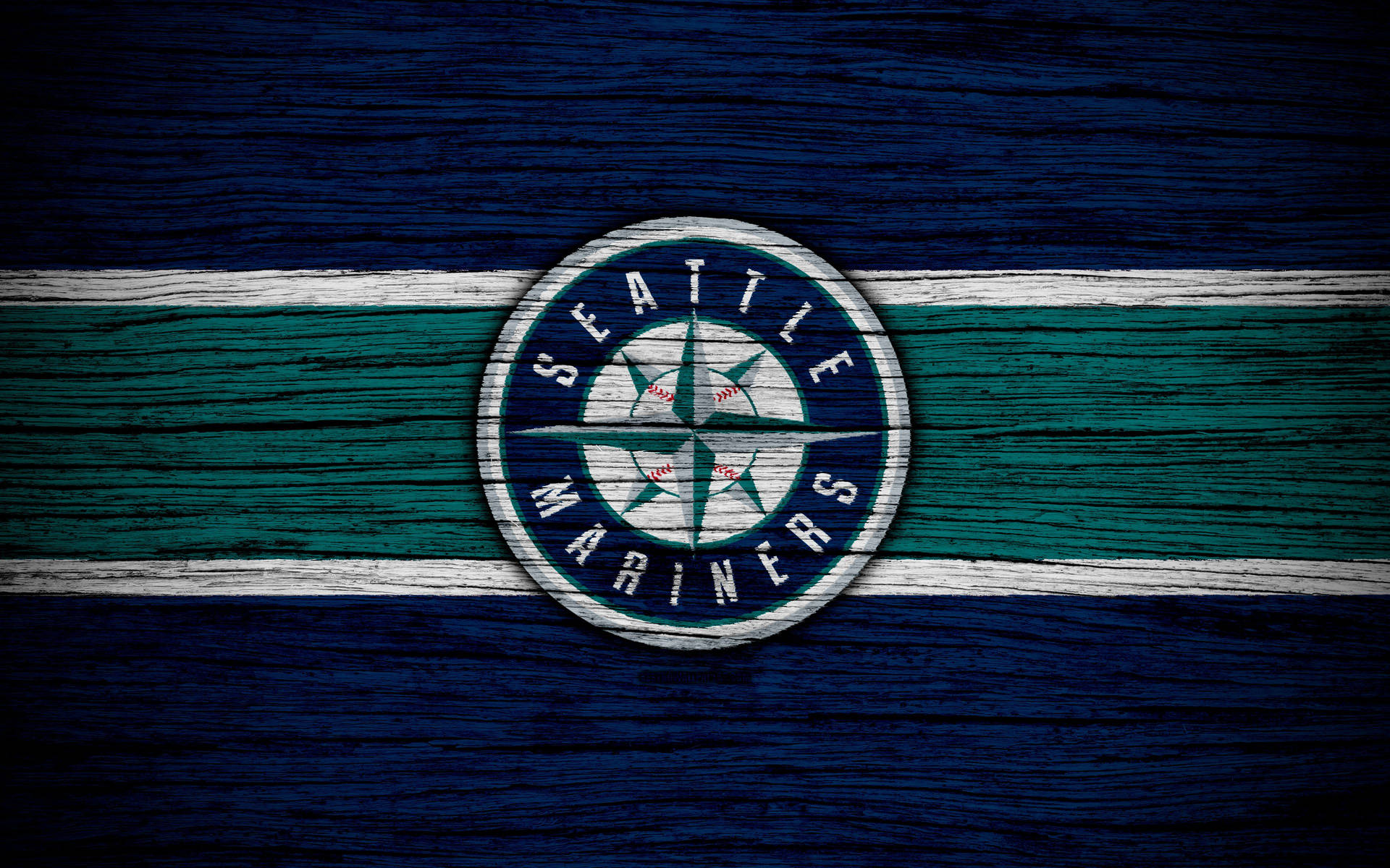 Seattle Mariners Med Træmønster Tapet Wallpaper