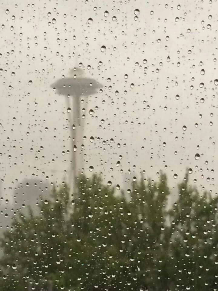 Seattle Rain On Mirror Wallpaper