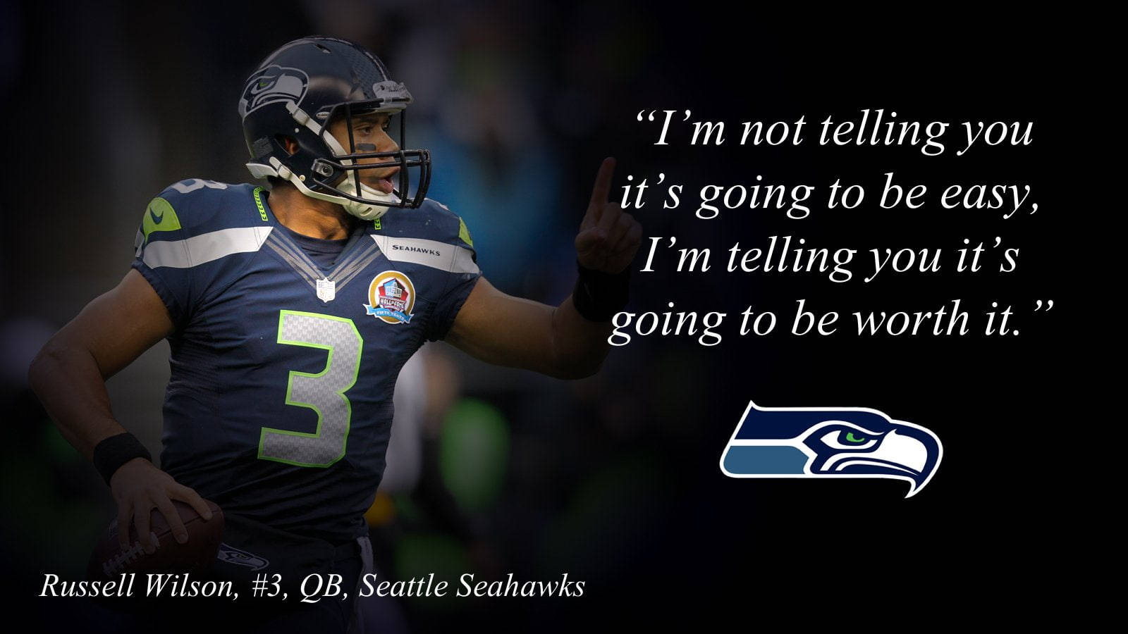 Seattle Seahawks Russel Wilson Citat Tapet: 