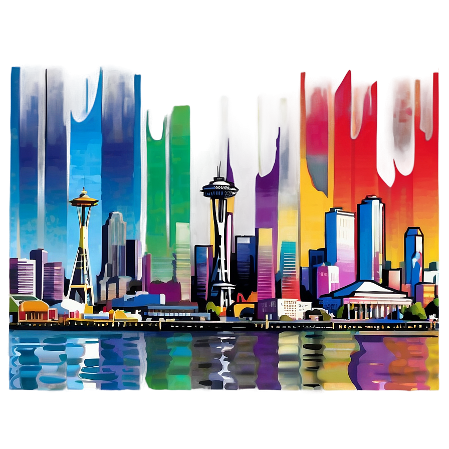 Seattle Skyline And Historic Piers Png 06252024 PNG