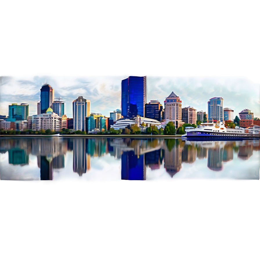 Seattle Skyline And Puget Sound Png 06252024 PNG