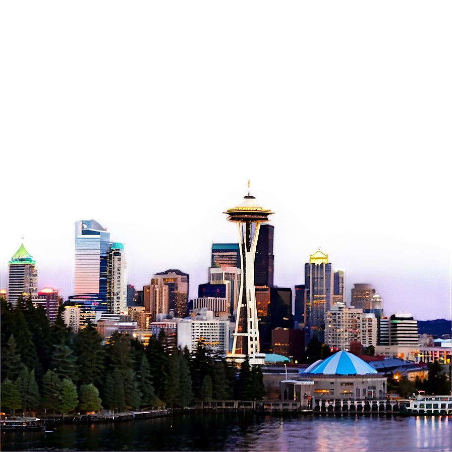Seattle Skyline At Twilight Png Iyt28 PNG