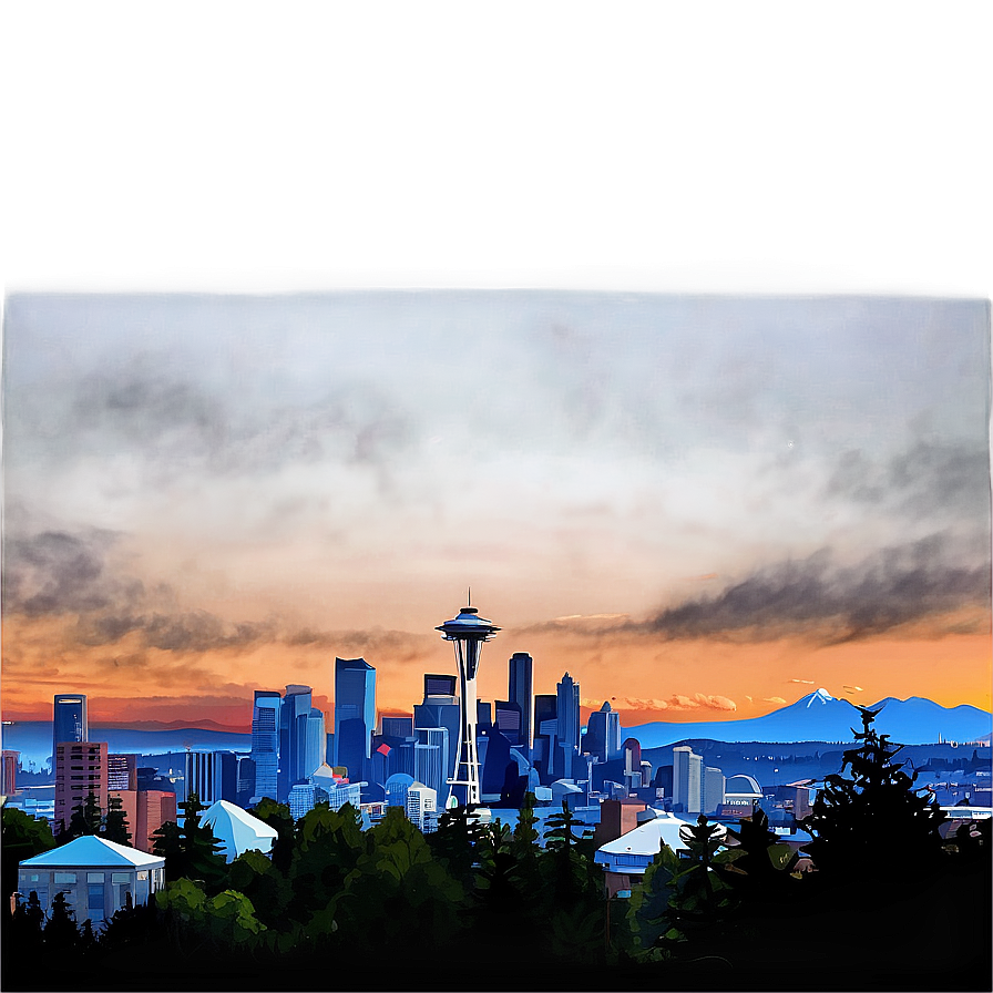 Seattle Skyline From Kerry Park Png Mfu PNG