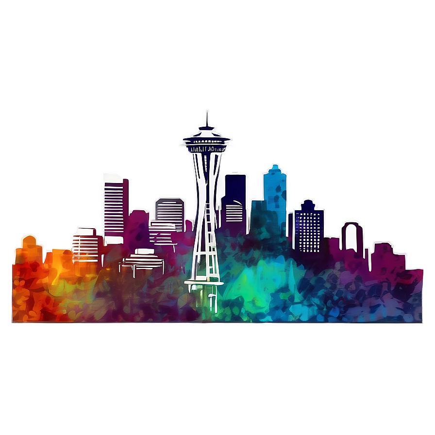 Seattle Skyline Grunge Art Png Ndo PNG