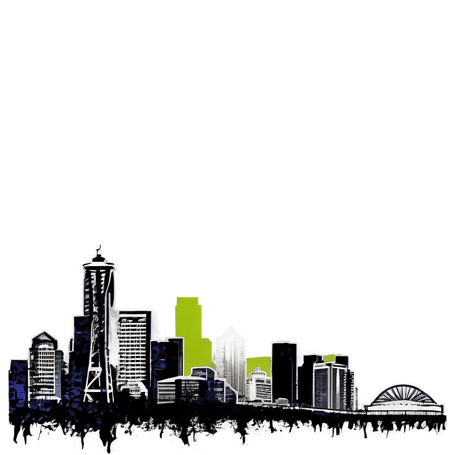 Seattle Skyline Grunge Art Png Xsp PNG
