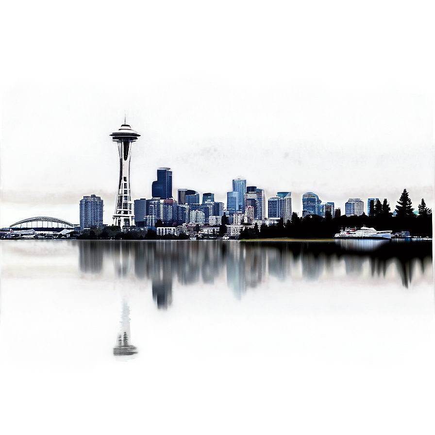 Seattle Skyline In Fog Png 06252024 PNG