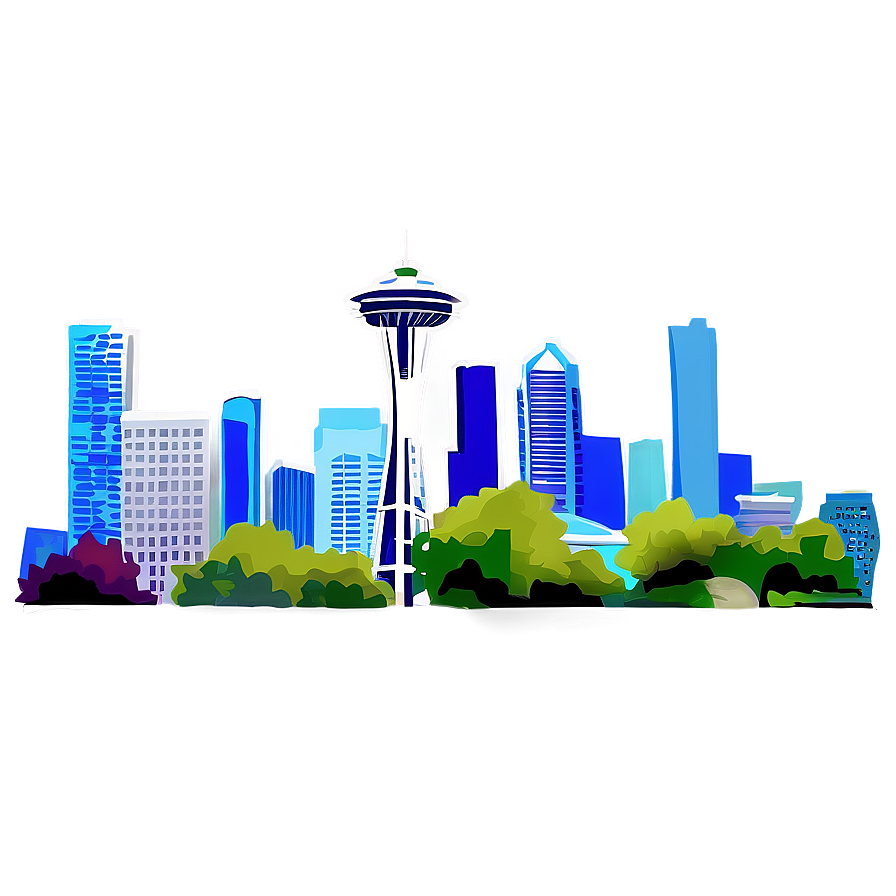 Seattle Skyline In Spring Png Yhm31 PNG