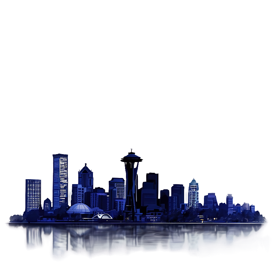 Seattle Skyline In The Rain Png Luf PNG