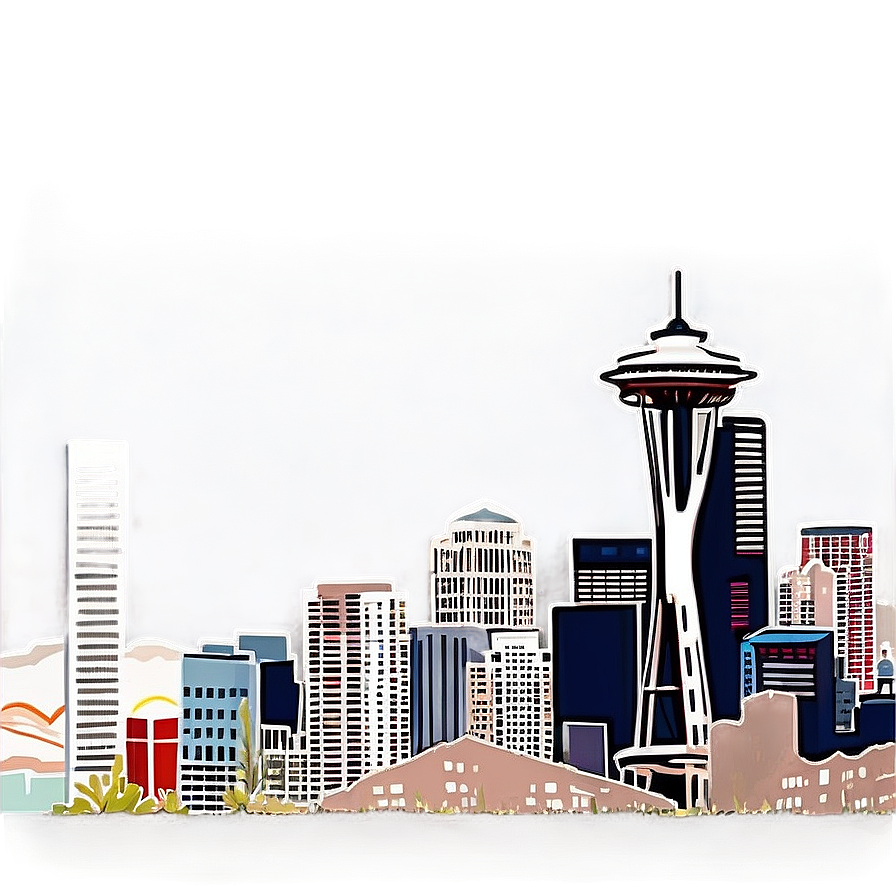 Seattle Skyline On A Clear Day Png Njs PNG