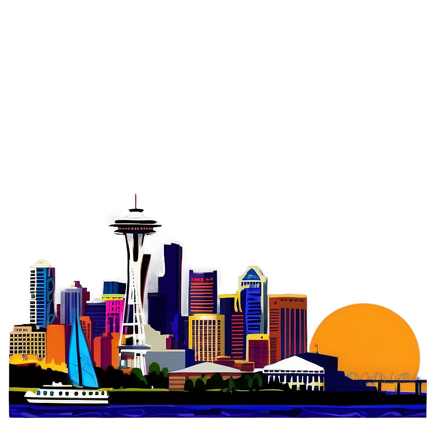 Seattle Skyline Panorama Png Jfj59 PNG