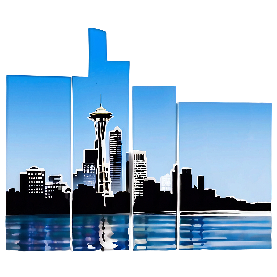 Seattle Skyline With Blue Sky Png Wck81 PNG