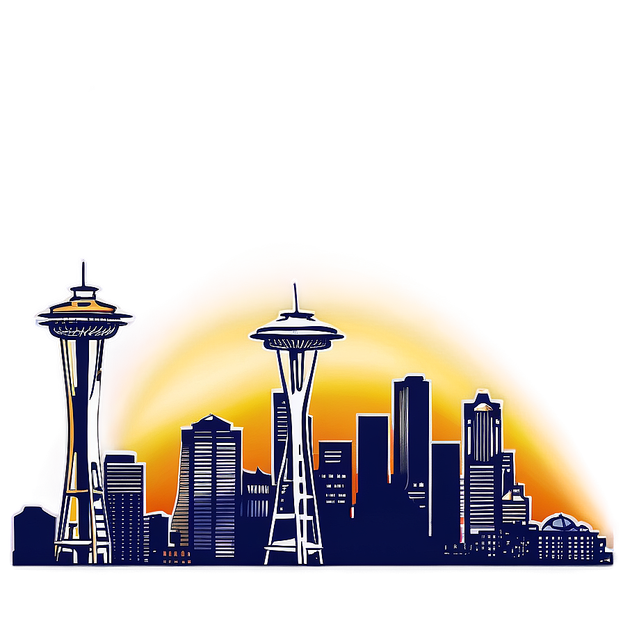 Seattle Skyline With Glowing Sunset Png 78 PNG