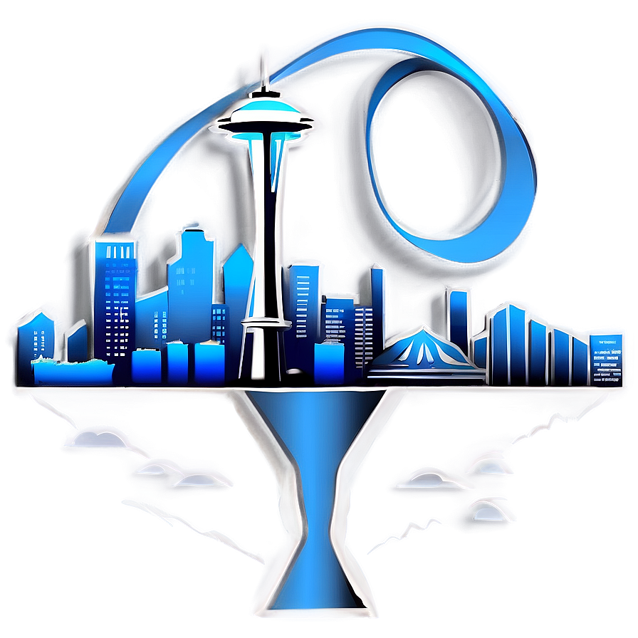 Seattle Skyline With Mountains Background Png 06252024 PNG