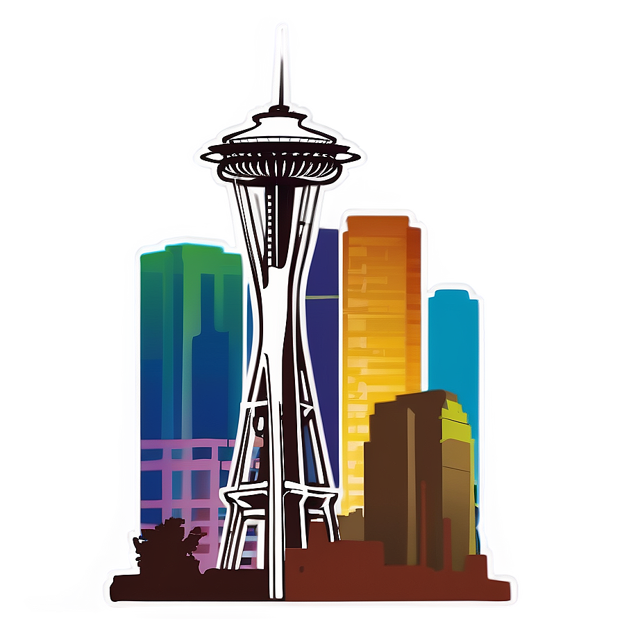 Seattle Skyline With Space Needle Png 06252024 PNG