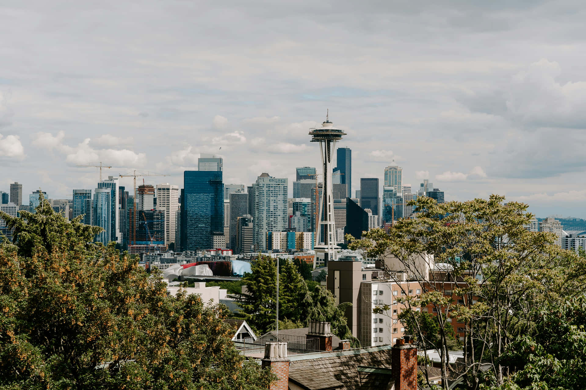 Seattle Skylinewith Space Needle Wallpaper