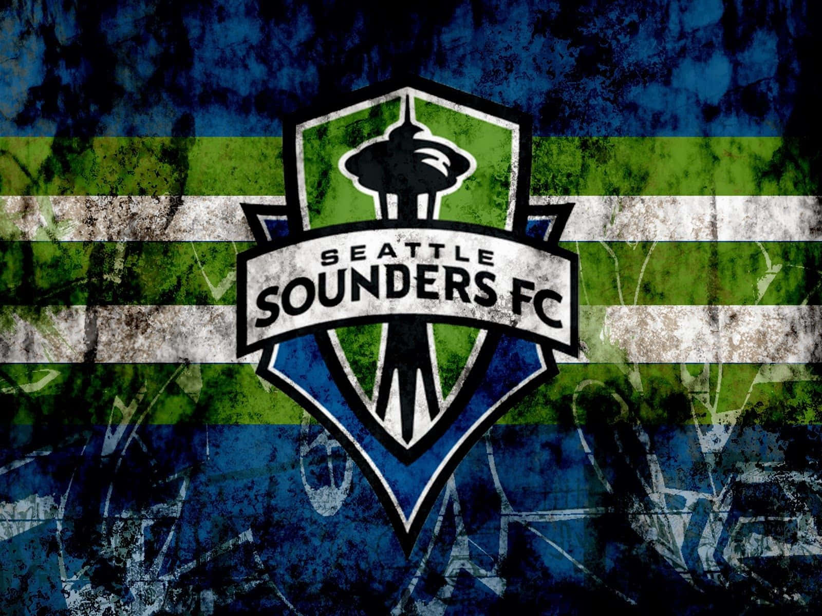 Seattle Sounders Fc Grungy Team Logo Wallpaper