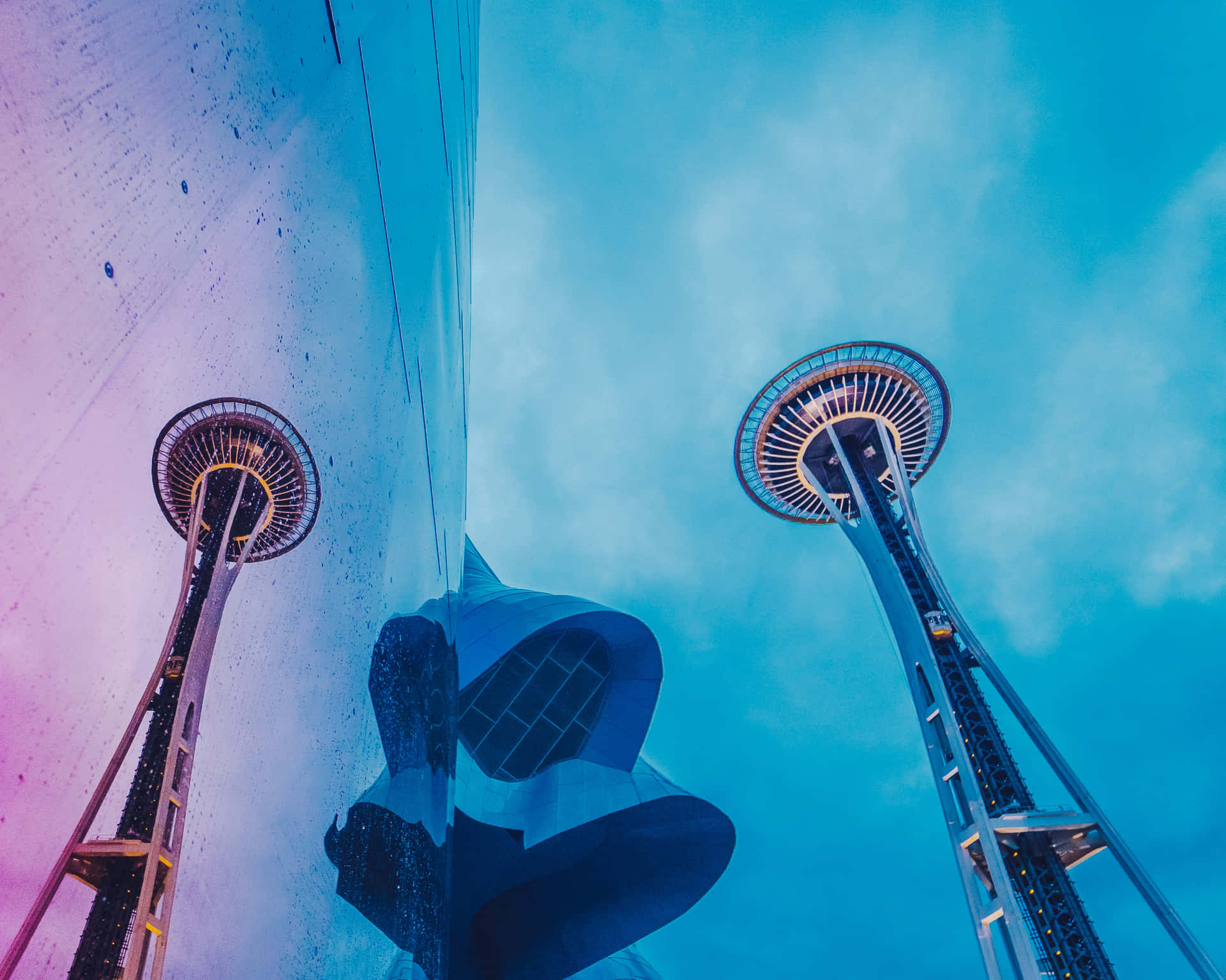 Seattle Space Needle Reflection Wallpaper