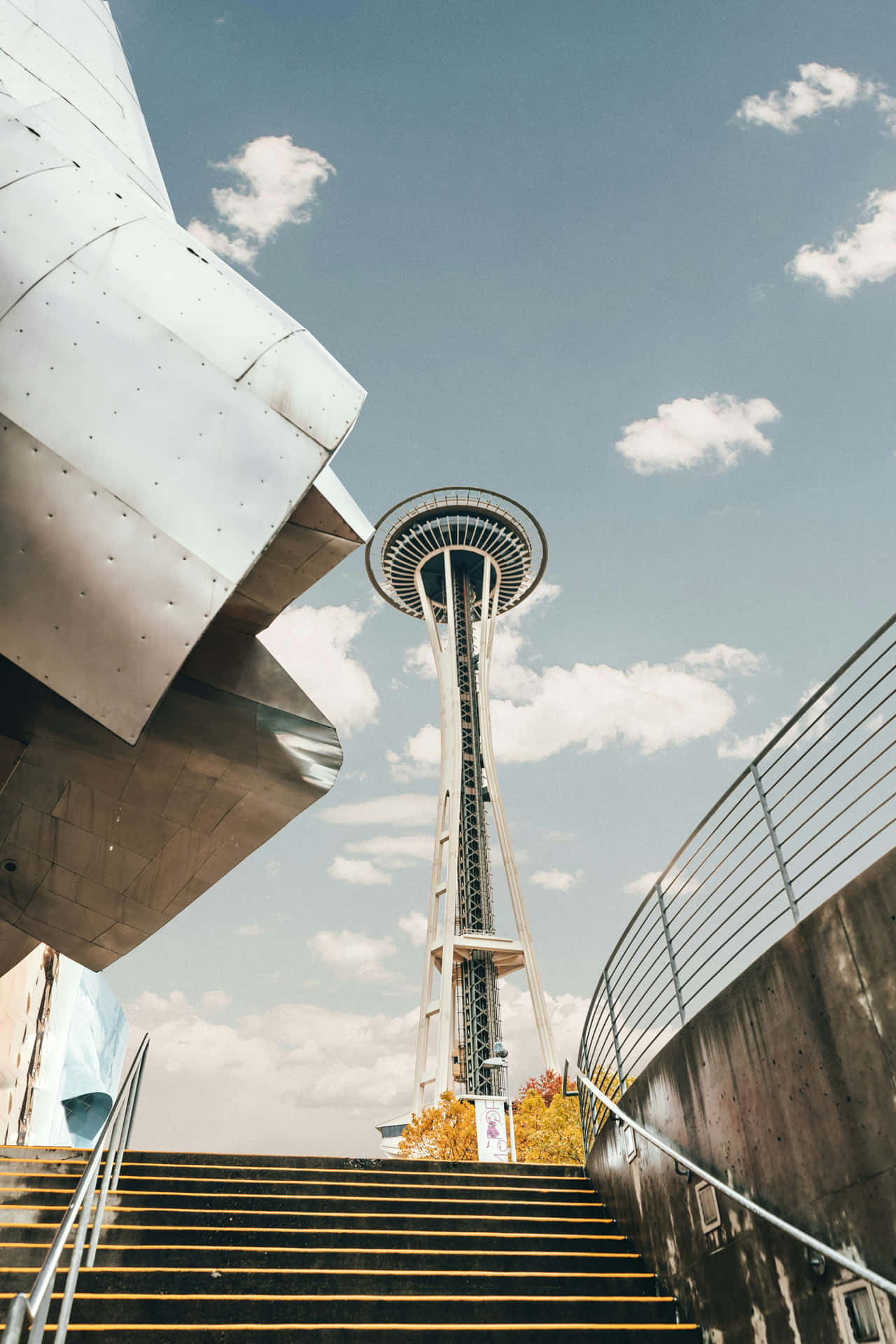 Seattle Space Needle Staircase View.jpg Wallpaper