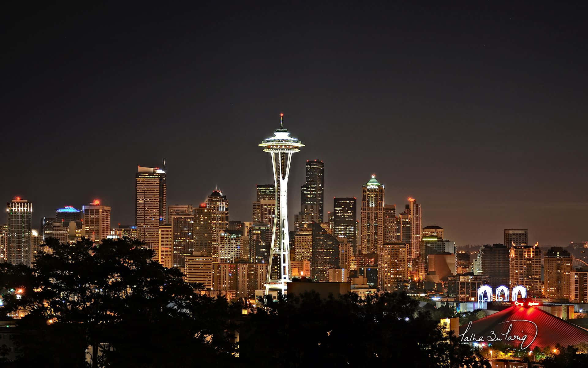 Lalinea Dell'orizzonte Di Seattle, Washington Sfondo