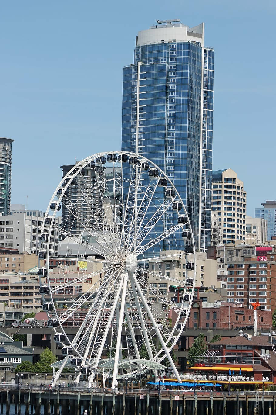 Seattle White Ferris Wheel Wallpaper