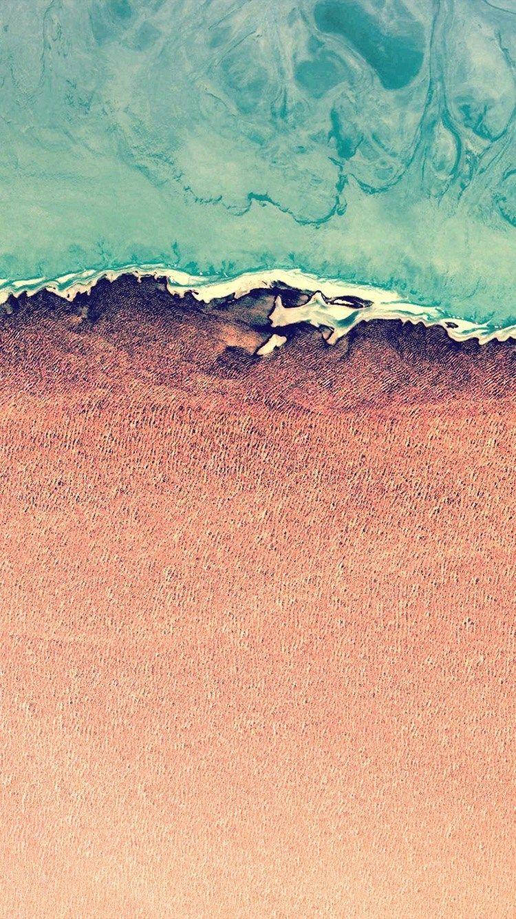 Seawater And Orange Sand Painting Ios 12 Background