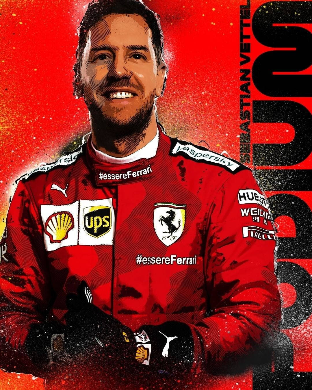 Sebastian Vettel Red Edit Wallpaper