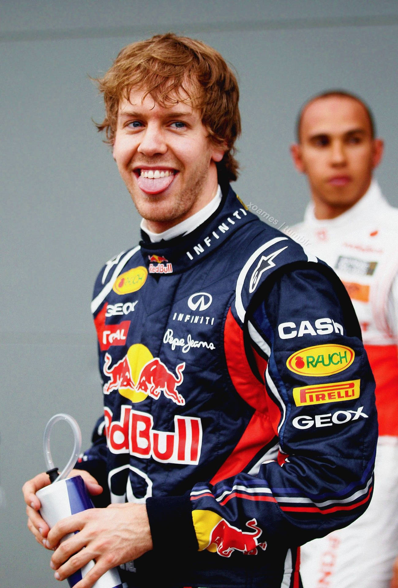 Sebastian Vettel Tongue Out Wallpaper