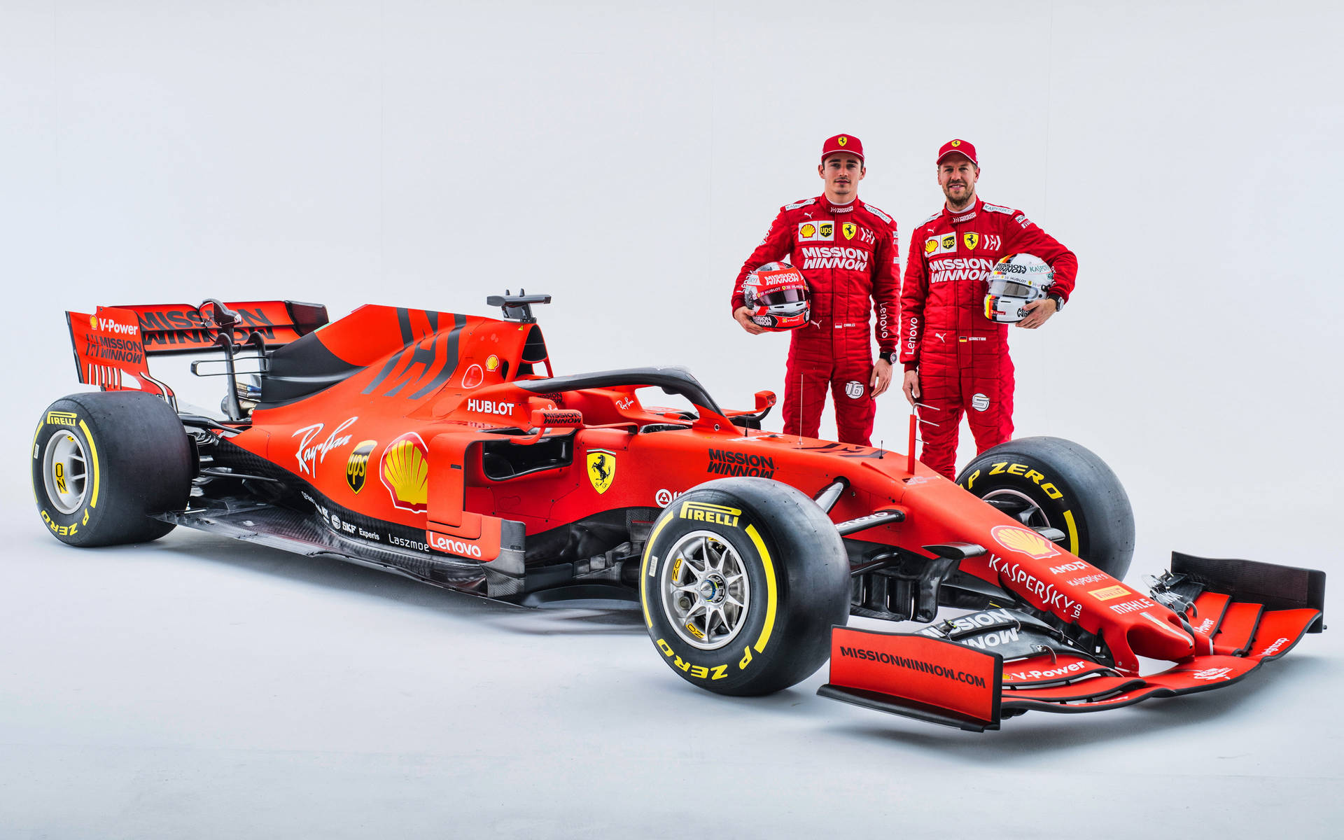 Sebastian Vettel med Charles Leclerc Wallpaper