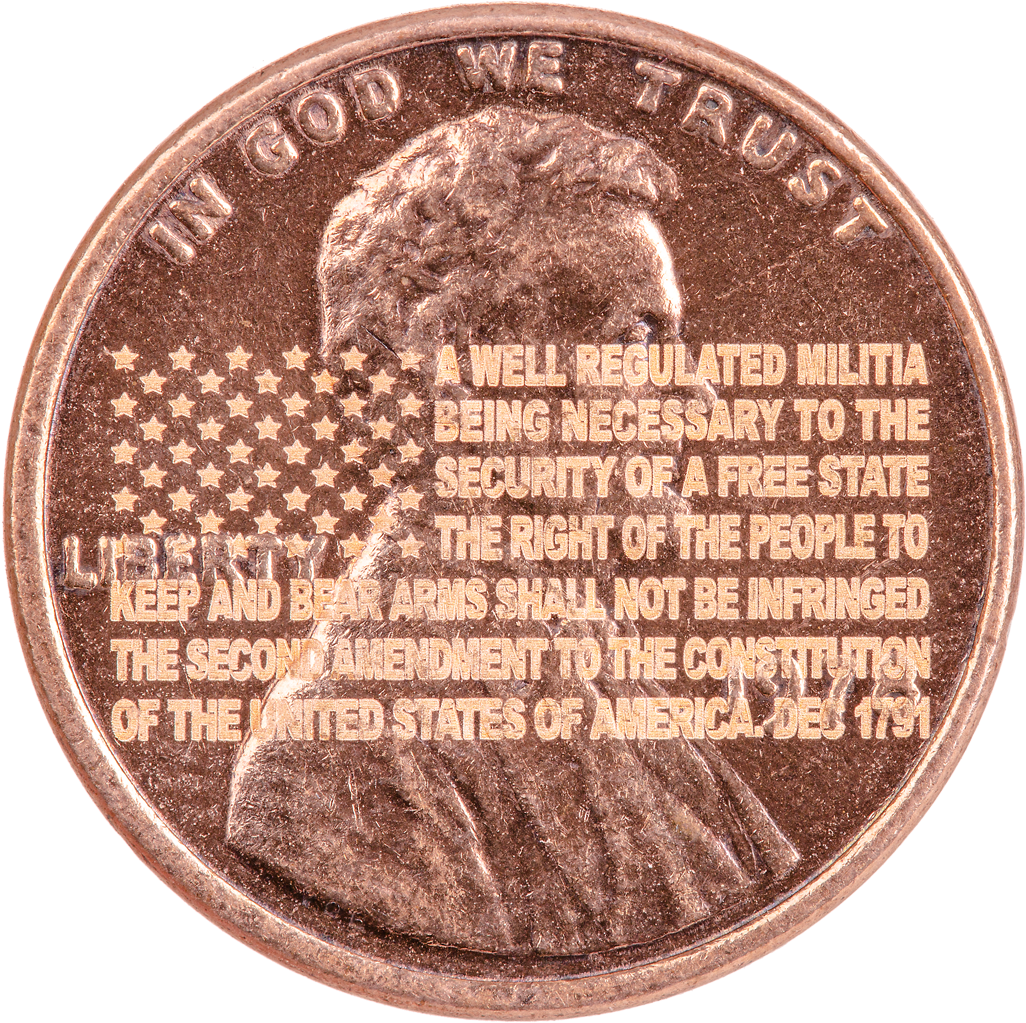 Second Amendment Engraved Penny PNG