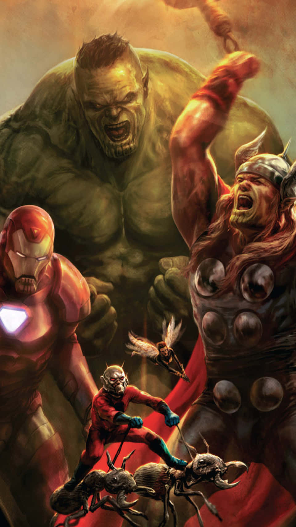 An epic Secret Invasion battle scene in Marvel Universe Wallpaper