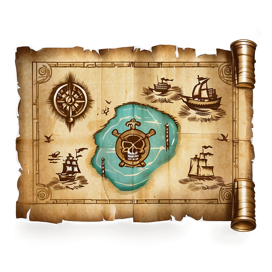 Secret Pirate Map Png 06252024 PNG