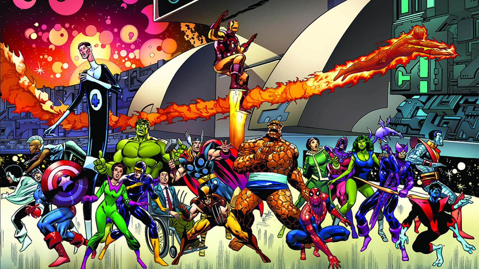 Epic Battle of Marvel Heroes in Secret Wars Wallpaper