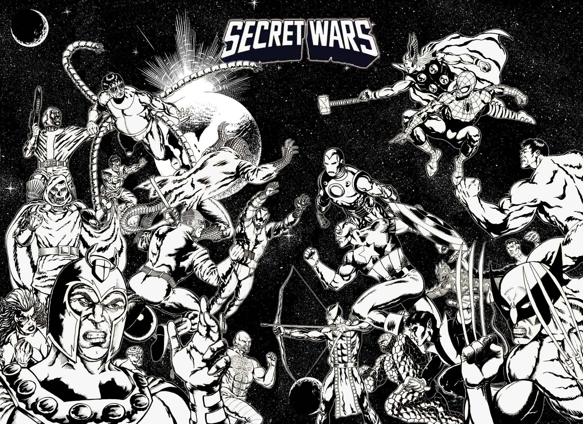 Powerful Heroes Assemble in Secret Wars Wallpaper