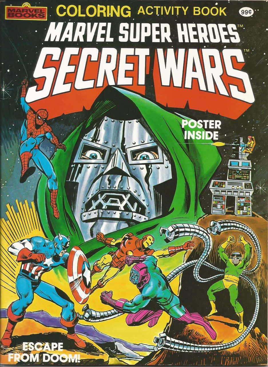Epic Battle Scene in the Secret Wars Universe Wallpaper