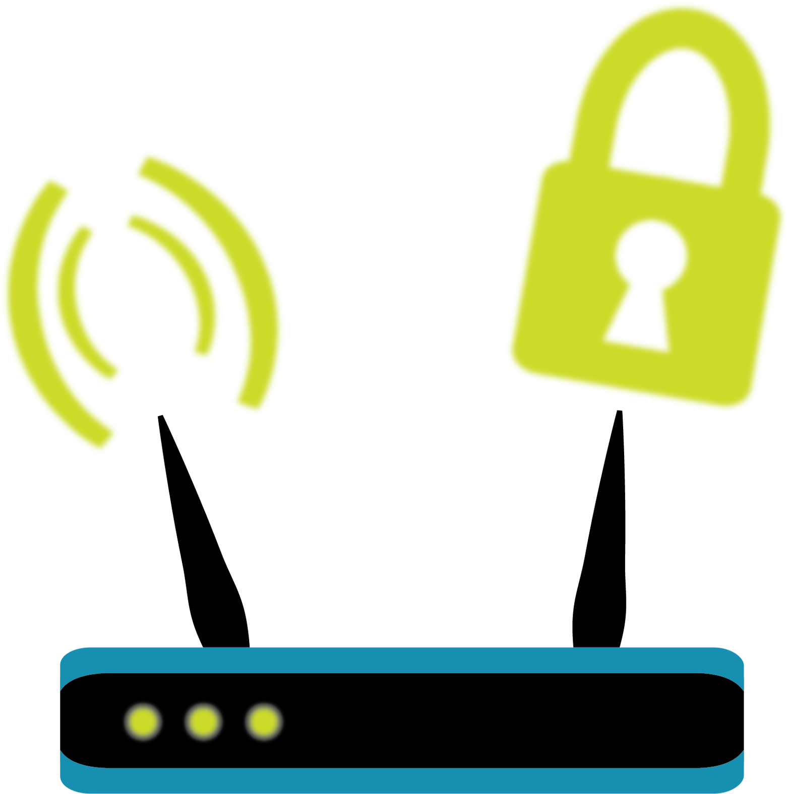 Secure Wireless Router Illustration PNG