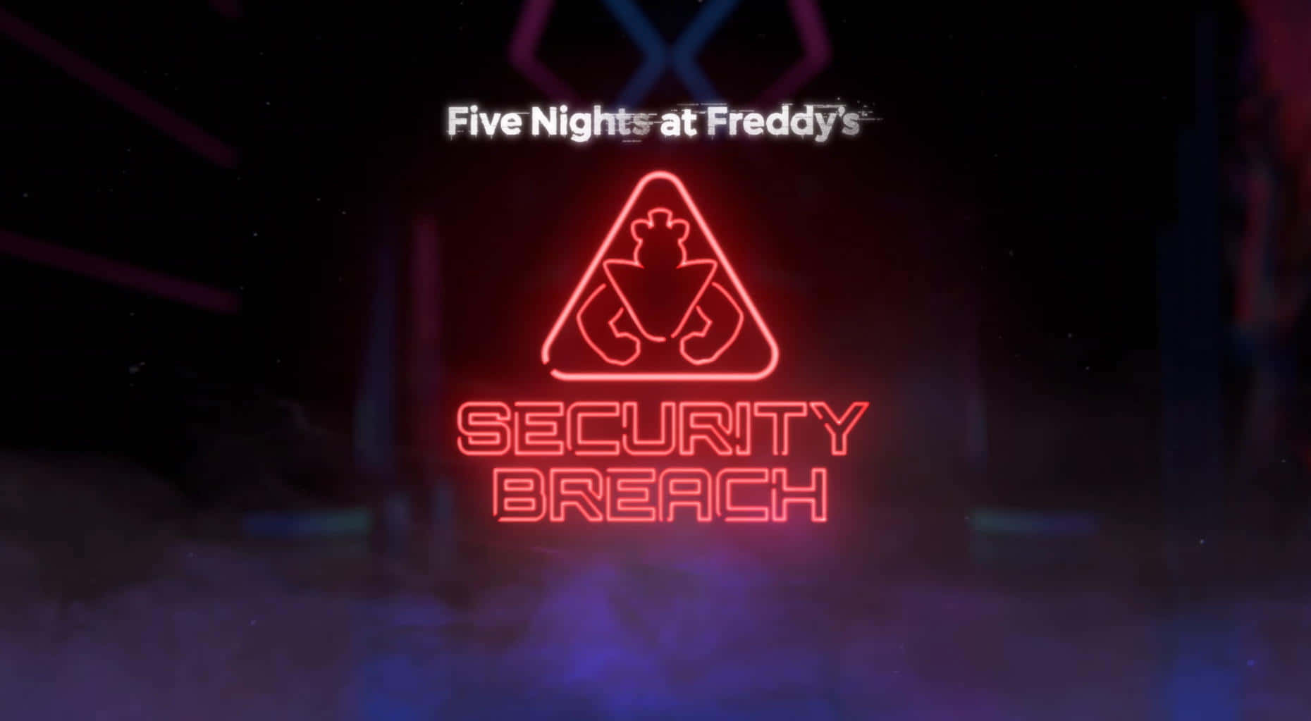 Dark And Neon Lights Themed Logo Security Breach Background