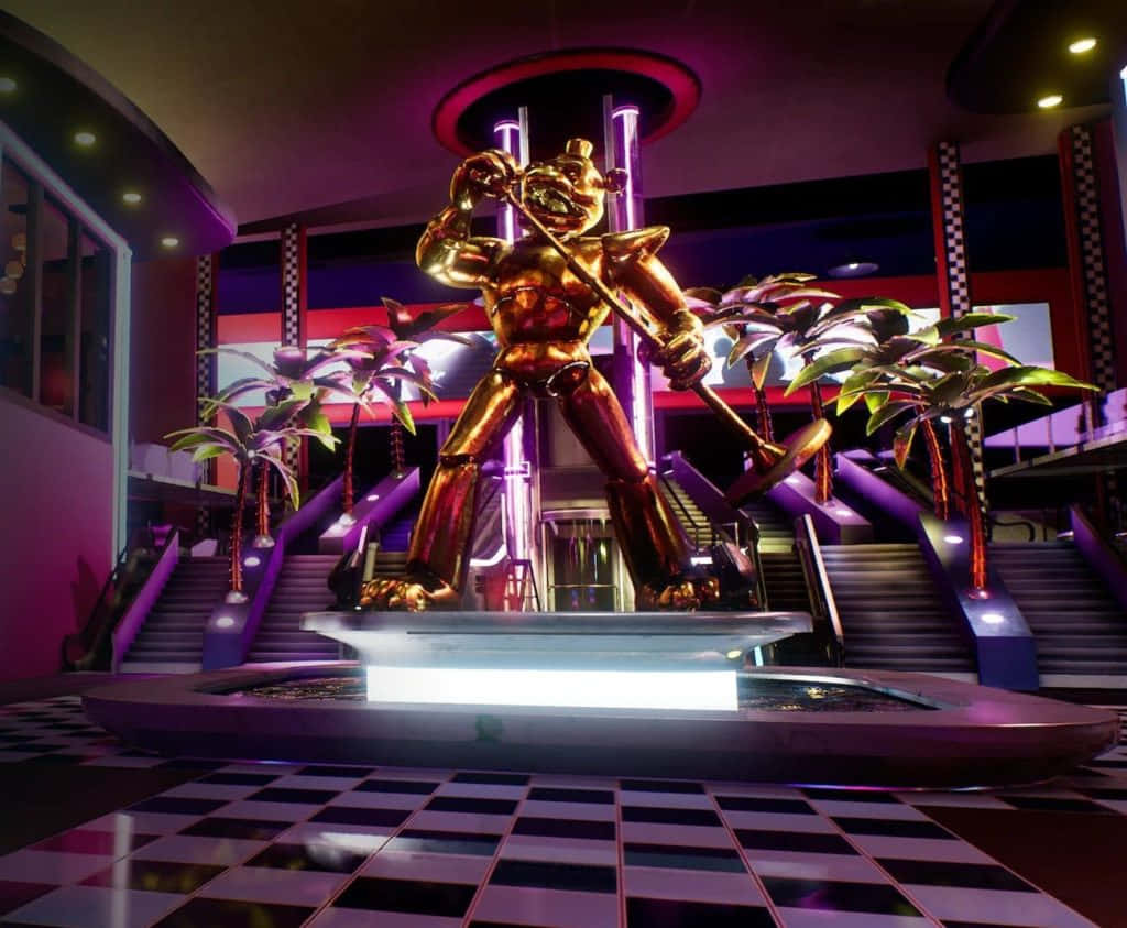 Golden Statue Of Freddy Security Breach Background