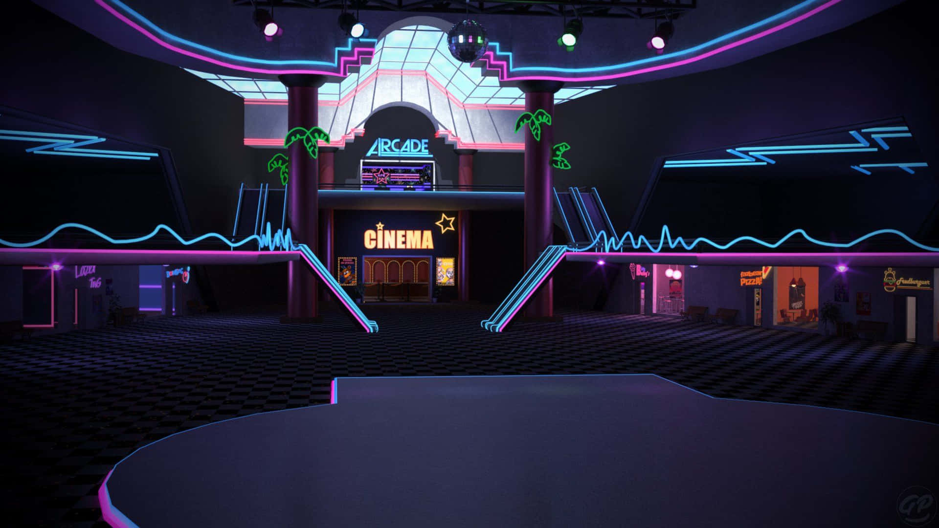 Cinema And Arcade Security Breach Background